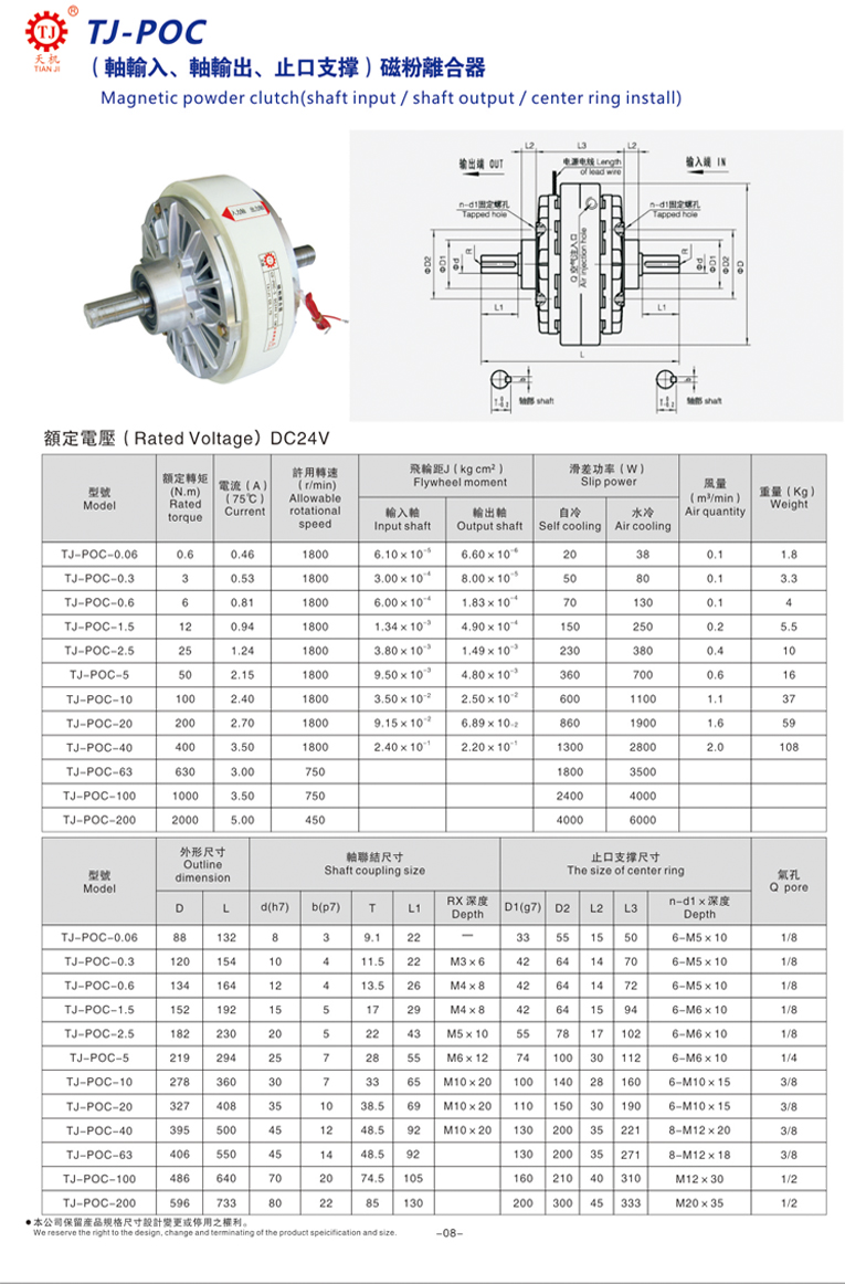 雙軸磁粉離合器參數 雙軸磁粉離合器參數